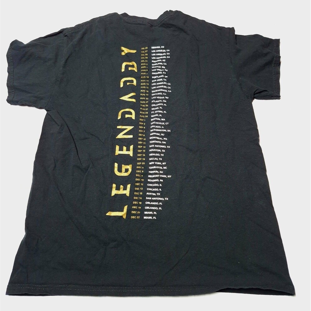 Daddy Yankee Legendaddy Tour Shirt Size M Black Gold Goat Ram Logo Concert 2022